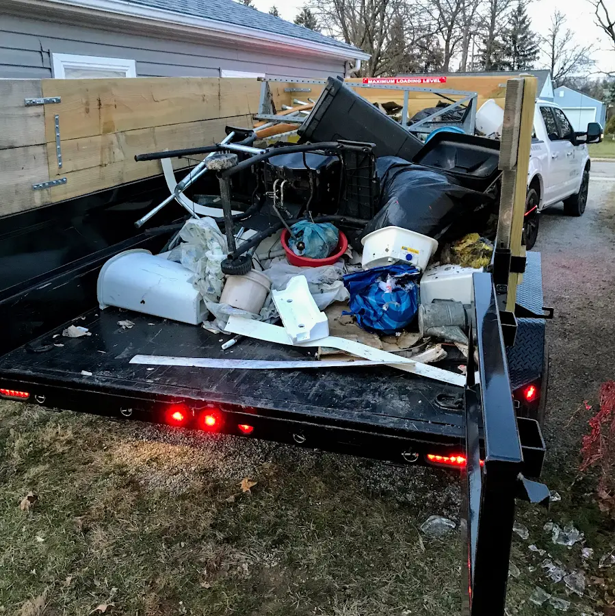 Roll-off dumpster delivered to a residential driveway in Rockford